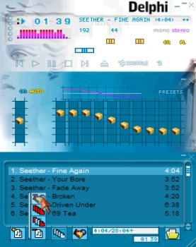 Delphi 7 Winamp Skin Screenshot (Playing)